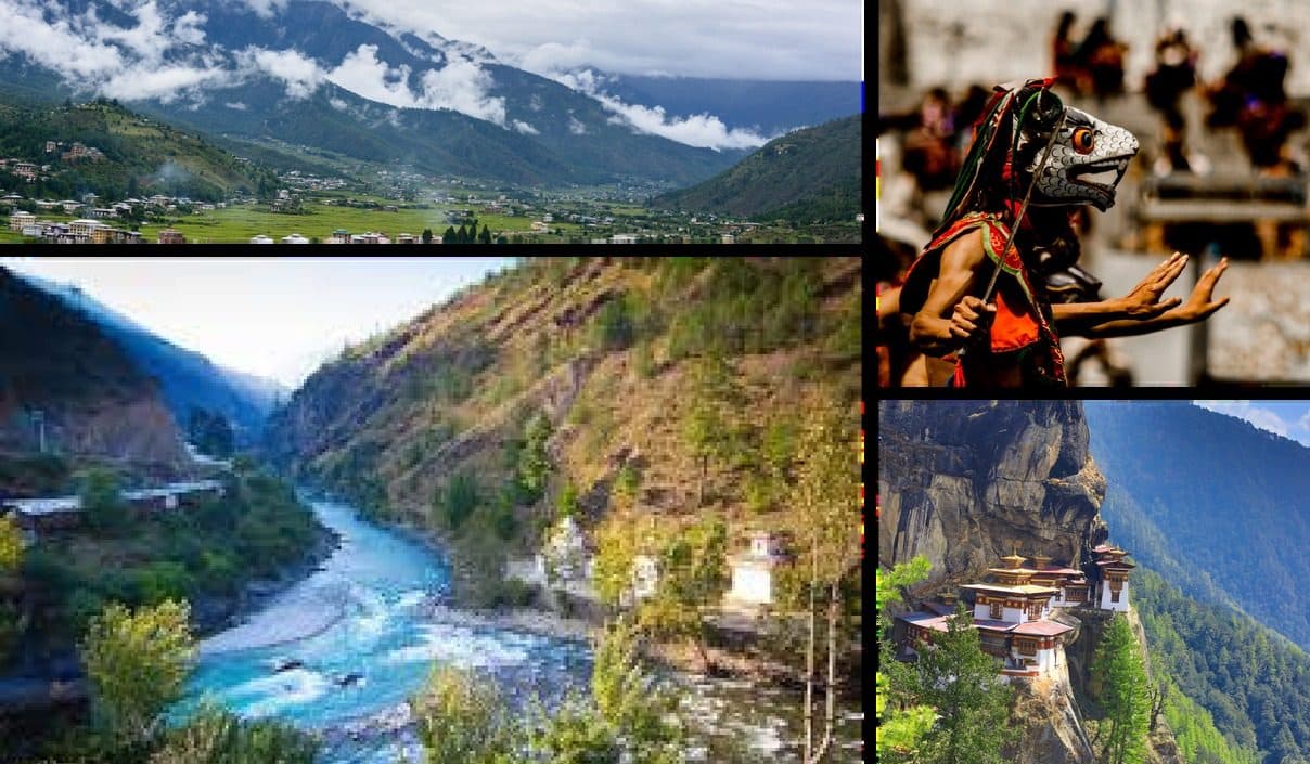 The Paro Valley under the mountains